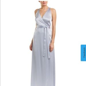 Diane Von Furstenberg silver flr length wrap dress
